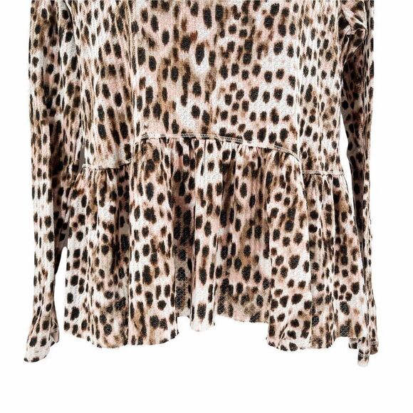 2/$30 William Rast Gryphon Animal Print Leopard Cheetah Long Sleeve Top Blouse - Picture 6 of 8